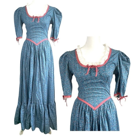 Dresses & Skirts - Vtg 70s Victorian‎ Style Handmade Prairie Cottagecore Maxi Dress Renaissance